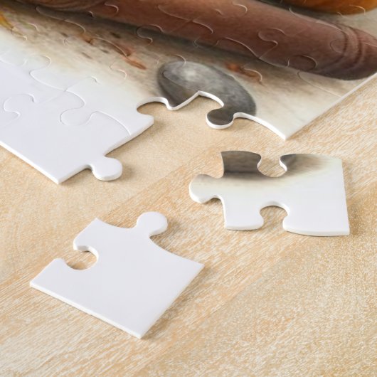 Puzzle Chat noir Chrysanthèmes jaune Chrysanthèmes automn (Côté)