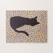 Puzzle - Chat noir contre points colorés (Horizontal)