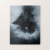 Puzzle Chat noir dans le brouillard (Vertical)