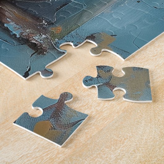 Puzzle Chat noir dans une Alcôve Bleue (Côté)