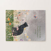 Puzzle Chat noir en fleurs (Horizontal)
