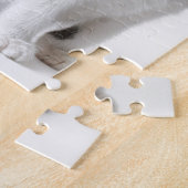 Puzzle Chat noir et blanc de chaton drôle mignon (Côté)