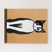 Puzzle Chat noir et blanc moderne du milieu du siècle (Horizontal)