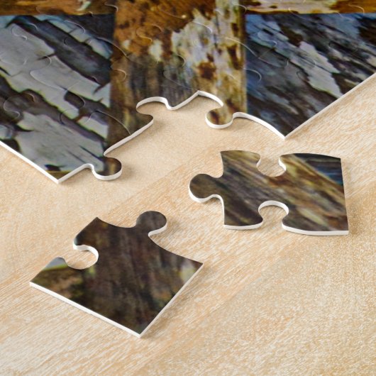 Puzzle Chat noir et blanc sur bois (Côté)