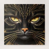 Puzzle Chat noir et or (Vertical)