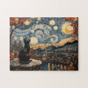 Puzzle Chat noir étoilé