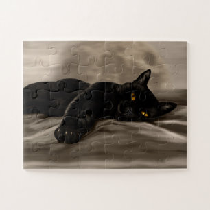 Puzzle Chat noir froid