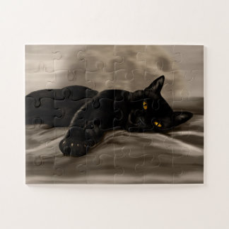 Puzzle Chat noir froid