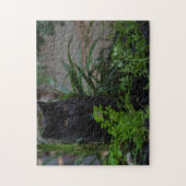 Puzzle Chat noir Jouer dans le jardin, 252 pièces (Vertical)
