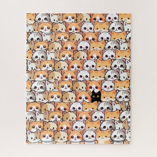 Puzzle Chat noir mignon en chats orange animal de compagn (Vertical)