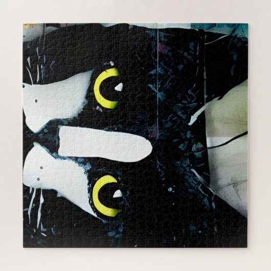 Puzzle Chat noir multimédia mixte (Horizontal)