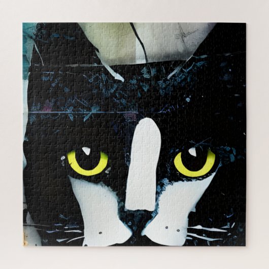 Puzzle Chat noir multimédia mixte (Vertical)