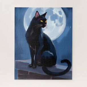 Puzzle Chat Noir Peinture d'animaux de compagnie sous l