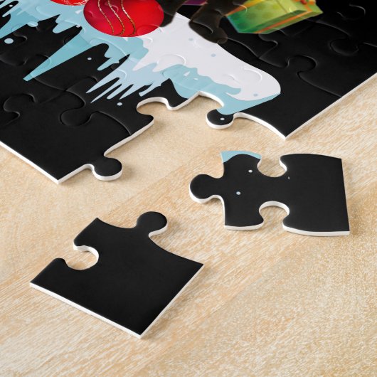 Puzzle Chat Noir Présent De Mon Noël (Côté)