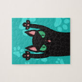 Puzzle Chat noir sautant (Horizontal)