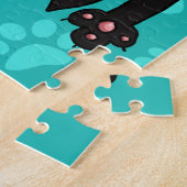 Puzzle Chat noir sautant (Côté)