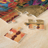 Puzzle Chat noir vigilant Patch de citrouille d'automne (Côté)