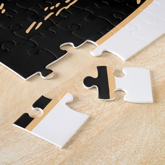 Puzzle Chat noir vintage Halloween (Côté)