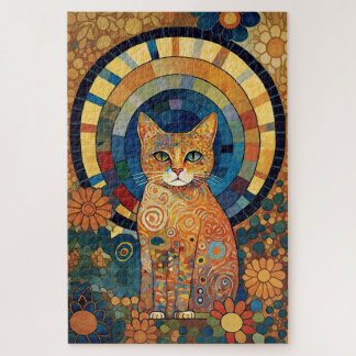 Puzzle Chat Opalescent en Mosaïque style roman