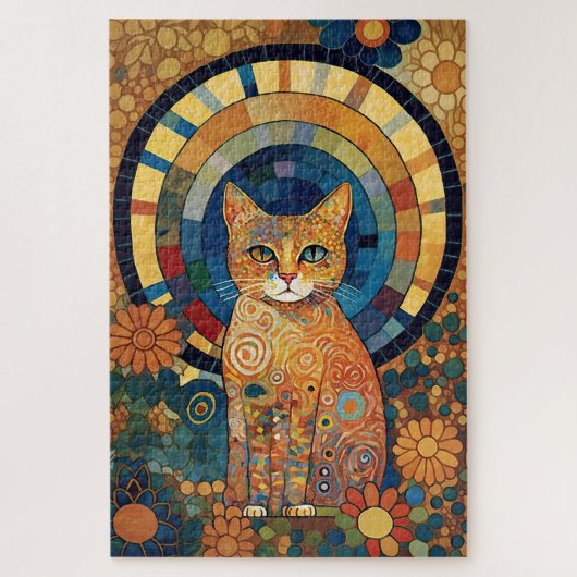 Puzzle Chat Opalescent en Mosaïque style roman (Vertical)
