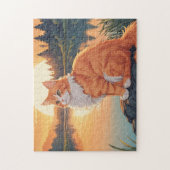 Puzzle Chat orange et blanc (Vertical)