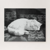 Puzzle Chat perse blanc couché (Horizontal)