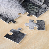 Puzzle Chat perse blanc posé dans une serre éclairée par  (Côté)