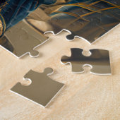 Puzzle Chat Pharaon Égyptien avec Coiffe Rayée (Côté)