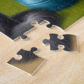 Puzzle Chat portant des pousses de jardin Floral (Côté)