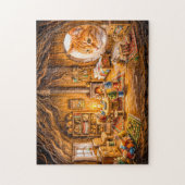 Puzzle Chat regardant dans la maison confortable de la so (Vertical)