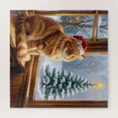 Puzzle Chat roux de Noël (Horizontal)