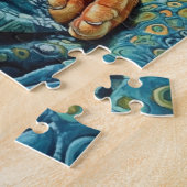 Puzzle Chat roux endormi adorable  (Côté)