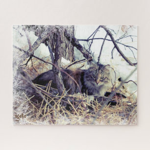 Puzzle Chat Sauvage en Hiver Photo Artistique 