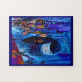 Puzzle Chat Siamese bleu électrique Art animal Abstrait (Horizontal)