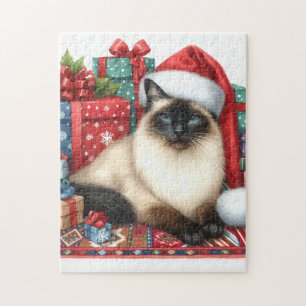 Puzzle Chat siamois de Noël
