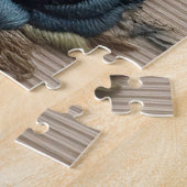 Puzzle Chat siamois et broderie Rose (Côté)