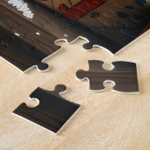 Puzzle Chat Sibérien avec cheminée de cadeaux de Noël (Côté)