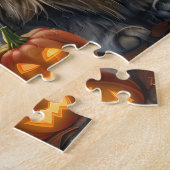 Puzzle Chat sibérien Halloween effrayant (Côté)