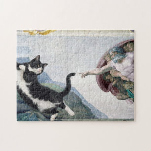 Puzzle Chat smoking touchant la patte divine