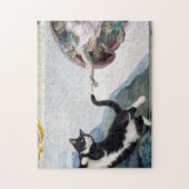 Puzzle Chat smoking touchant la patte divine              (Vertical)