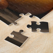 Puzzle Chat sorcière avec citrouilles (Côté)