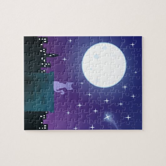 Puzzle Chat sous le clair de lune (Horizontal)