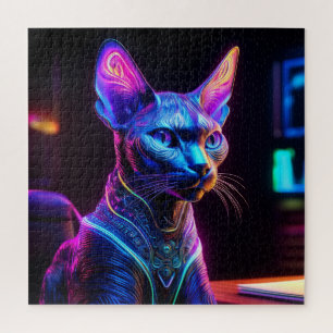 Puzzle Chat Sphinx Alien Est Assis Dans Le Fauteuil De So
