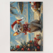 Puzzle Chat Sphynx Noël Vintage Plage (Vertical)
