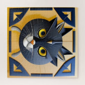 Puzzle Chat stylisé géométrique abstrait (Horizontal)