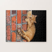 Puzzle Chat sur mur de brique (Horizontal)