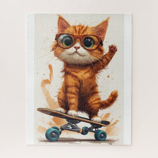 Puzzle Chat sur skateboard (Vertical)