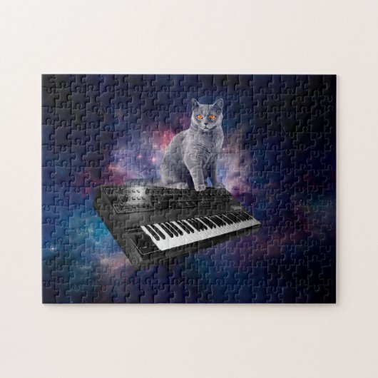 Puzzle Chat sur synthétiseur dans l'espace (Horizontal)