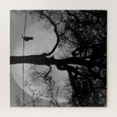 Puzzle Chat sur une Pleine lune de fil (Horizontal)