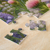 Puzzle Chat Tigre Avec Fleurs (Côté)